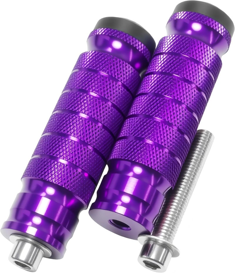 JXPANG دعامات قدم عالمية 8 مم مصنوعة من الألمنيوم CNC مع براغي تركيب لمجموعة دواسات دراجات نارية متوافقة مع ياماها هوندا سوزوكي كاواساكي دوكاتي أبريليا (أرجواني) - Image 5